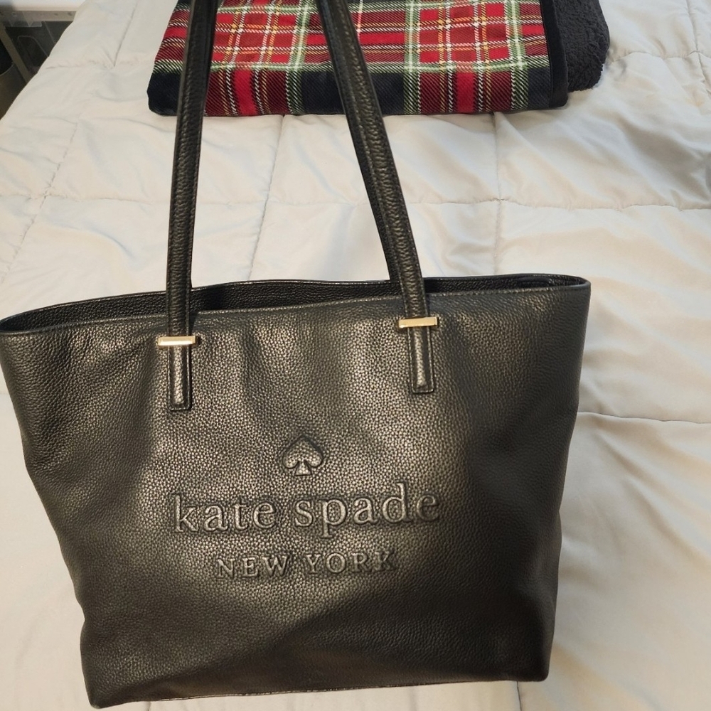 Kate Spade Black Leather Tote Bag